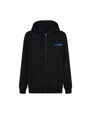 Black Shark Print Hoodie