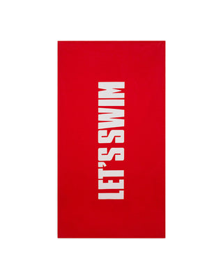 Red LET'S SWIM Towel