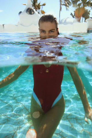 Red Wired Balconette Swimsuit