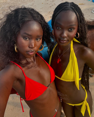 Red Triangle Bikini Top