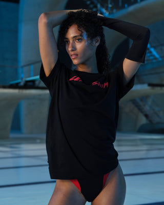 Black LET'S SWIM Logo T-Shirt