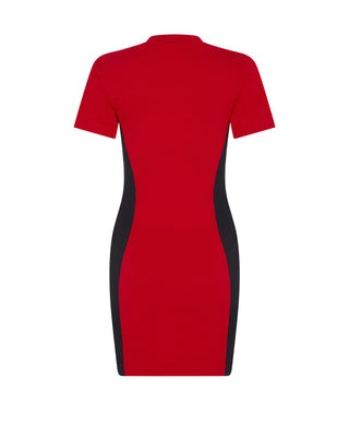 Red Shark Logo Contour Bodycon Dress