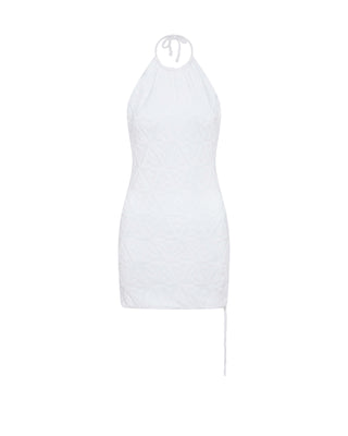 White Towel Shark Jacquard Dress