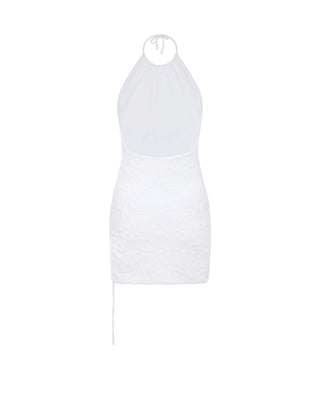 White Towel Shark Jacquard Dress