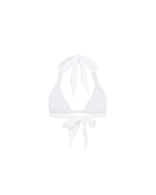 White Shark Jacquard Towelling Triangle Bikini Top