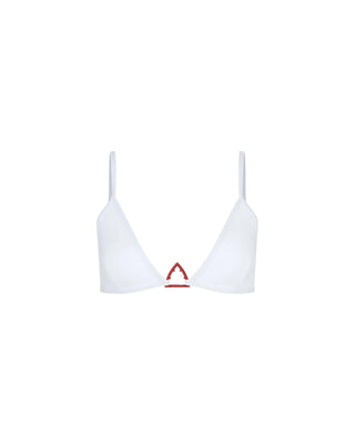 White Shark Logo Triangle Bikini Top