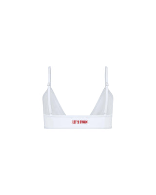 White Shark Logo Triangle Bikini Top