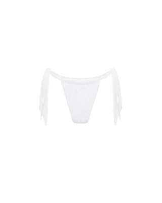 White Tie Side Jacquard Towelling Bikini Bottom