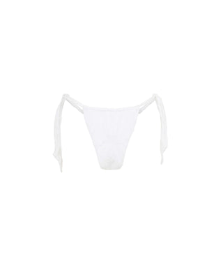 White Tie Side Jacquard Towelling Bikini Bottom