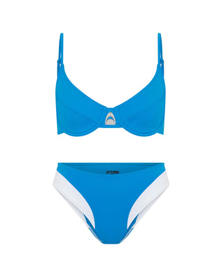 Blue and White Hipster Bikini Bottom