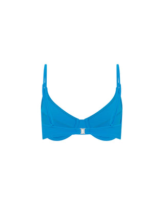 Blue Wired Balconette Bikini Top