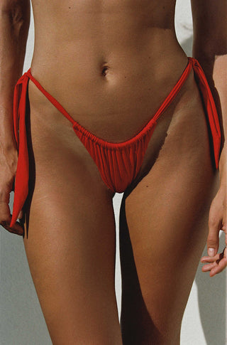 Red Tie Side Bikini Bottom