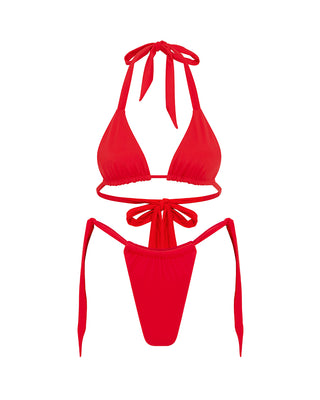 Red Tie Side Bikini Bottom