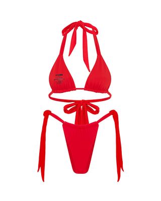 Red Triangle Bikini Top