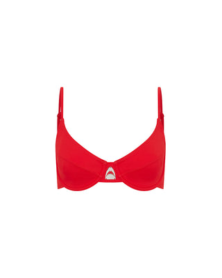 Red Wired Bralette Bikini Top