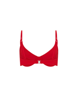 Red Wired Bralette Bikini Top