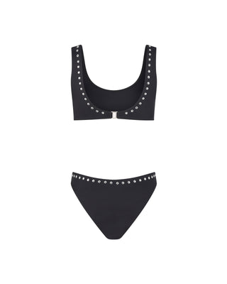 Black Studded Bikini Top