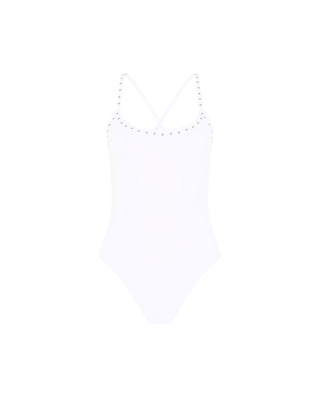 White Studded Swimsuit