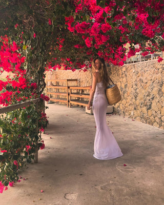White Mesh Maxi Dress